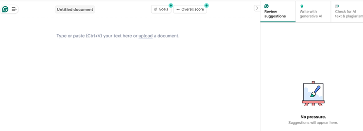 Widok pulpitu aplikacji Grammarly